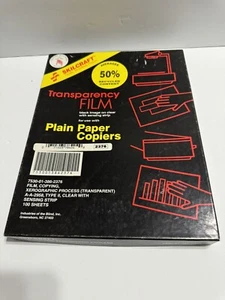 Skilcraft Transparency Film - Black Image On Clear With Sensing Strip 100 Sheets - Picture 1 of 5