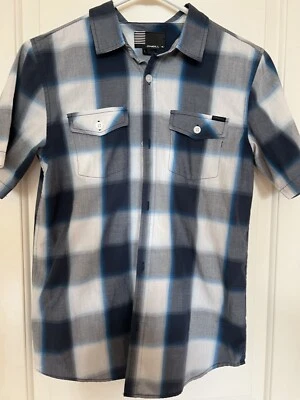 Boys Grey/White/Black shripped shirt O'neill large - Image 1 of 4