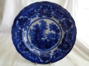 Staffordshire England Anne Flow Blue Salad Or Dessert Plate - Picture 1 of 3