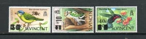 ST VINCENT MNH 1973 SG380-382 BIRDS SURCH - Picture 1 of 1