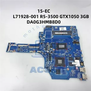 Laptop Motherboard L71928-001 DA0G3HMB8D0 for HP 15-EC R5-3500 GTX1050 3GB - Picture 1 of 6