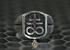 Satanischer Ring Satan Kreuz Ring Silber Kreuzring - Bild 1 von 6
