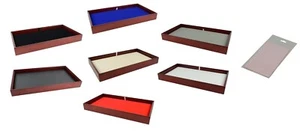 *OFERTA ESPECIAL* Bandeja de joyería de madera de caoba con almohadilla de exhibición *precio de venta sugerido por el fabricante - 42,99* - Imagen 1 de 8