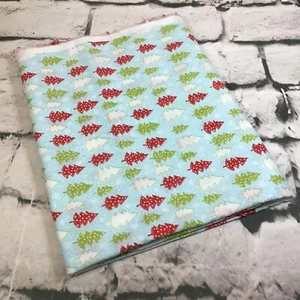 Joann Christmas Fabric Red Green Trees Measures 44” Wide By 56” Long - Picture 1 of 6