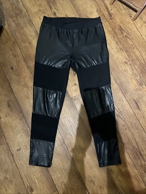 Leggings Arco Iris Negro Imitación Cuero Talla Foto 1 de 4