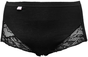 3 Paar Damen schwarz Spitze Maxi Slip Baumwolle volle Unterwäsche Slipper Damen 3er-Pack - Bild 1 von 2