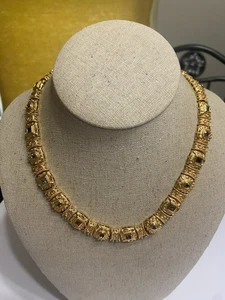 SPLENDIDA COLLANA MULTI-PIETRA PLACCATA ORO ARGENTO STERLING 925 VINTAGE - Foto 1 di 11