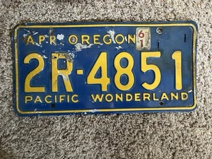 Vintage 1960’s Oregon Pacific Wonderland Collectible License State Slogan Plate - Picture 1 of 2