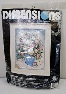 Kit punto ago dimensioni vintage 1992 rose eleganti 2396 12x16 nuovo borsa aperta - Foto 1 di 4