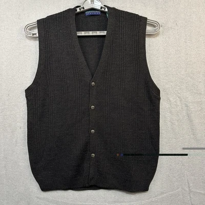 Suéter Chaleco Vintage Claybrooke Ropa de Hombre Mezcla de Lana Grande Marrón Gris Tejido Foto 1 de 4