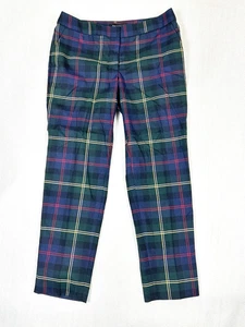 Talbots Hampshire Ankle Pants Size 6p Wool Blend Navy Plaid Holiday Christmas - Picture 1 of 6