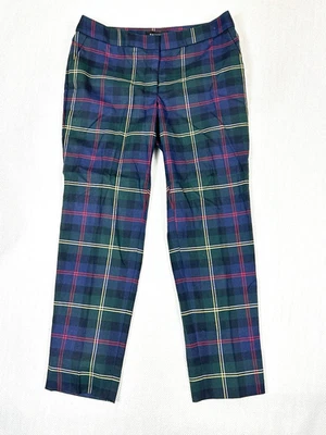 Talbots Hampshire Ankle Pants Size 6p Wool Blend Navy Plaid Holiday Christmas - Image 1 of 4