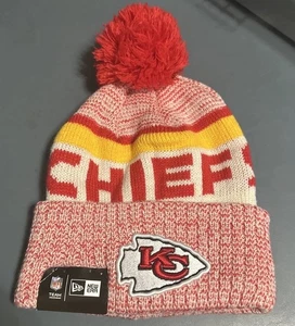 NFL NEW ERA KANSAS CITY CHIEFS UNISEX WINTER KNIT CUFFED POM BEANIE HAT - Bild 1 von 2