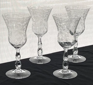Juego de 4 copas de agua Cambridge Glass Chantilly vástago 3600 grabadas 7 7/8" T - Imagen 1 de 13