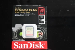 SanDisk Extreme Plus SDXC UHS-I card 128GB 150mb/s - Picture 1 of 5