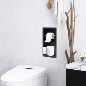 Toilettenpapierhalter Badezimmernische mit Fußstütze versenkte Nische - Bild 1 von 14