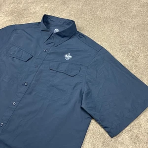 Boy Scouts Of America Uniform Shirt Adult Large Blue Vented Lightweight Button - Picture 1 of 8