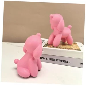2pcs Balloon Dog Sculpture Statue for Bookshelf Desk Tv Stand Decor Items Pink - Picture 1 of 8
