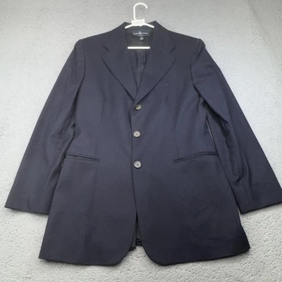 ВИНТАЖНЫЙ Polo Ralph Lauren Blazer женщин 10 синий шерсти куртка 80-х Workcore США - Изображение 1 из 4