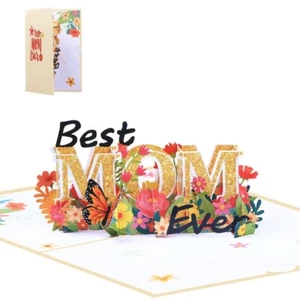 3D Mothers Day Best Mom Greeting Card Wife Festival Blessing Cards - Picture 1 of 8