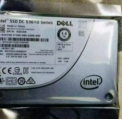 DELL Intel S3610 1.6TB SSD 2.5" Series DC 02CC4N SSDSC2BX016T4R MLC SATA - Image 1 of 2