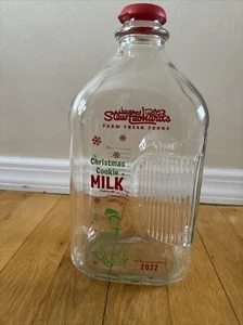 Stew Leonards Christmas Cookie Milk GlassJug Recalled 2022No Chips /Cracks 64Oz - Picture 1 of 9