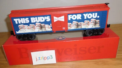 LIONEL 2128110 BUDWEISER BEER REEFER O GAUGE TRAIN CAR THIS BUD'S FOR YOU NIB - Image 1 of 4