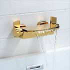 Waterfall Spout Multi-color Bathroom Basin Mixer Faucet 2 Handle Taps Wall Mount
