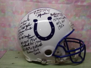LENNY MOORE AUTO T/B BALTIMORE COLTS F/S PROLINE 14 STATS HELMET HOF75 RARE! - Picture 1 of 4
