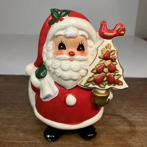 Vtg Christmas Napcoware Ceramic Santa Claus Planter Partridge Pear Tree 8790 - Picture 1 of 9