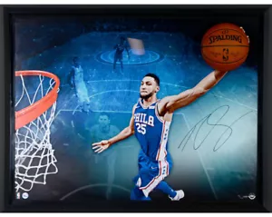 Ben Simmons Signed Basketball UDA Break Through Framed 76ers Autograph Photo #D - Picture 1 of 7
