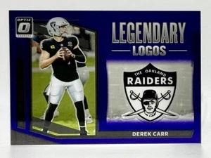2021 Donruss Optic Legendary Logos Purple Stars Derek Carr 10/25 Raiders - Picture 1 of 2