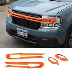 Rejilla delantera naranja con logotipo de insignias con labio delantero borde para Ford Maverick 2022-23 - Imagen 1 de 5
