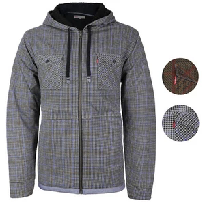 Levi's Men's Sherpa Lined Long Sleeve Flannel Zip Fleece Hoodie Sweater Jacket - Picture 1 of 5