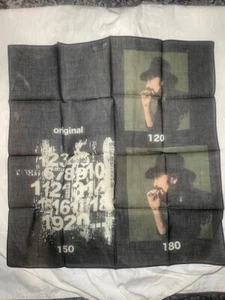 Yohji Yamamoto Limited Edition black Printed Scarf  53 cm x 51 cm VIP GIFT - Picture 1 of 8