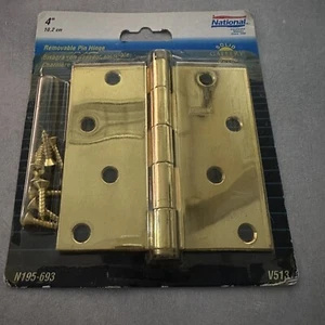 National Hardware N195-693 Türscharnier, 4 Zoll, massives Messing - Bild 1 von 6