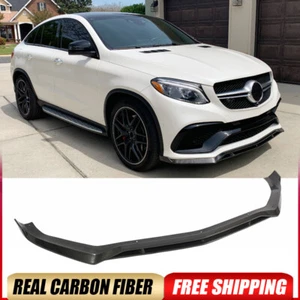 For Benz GLE Class C292 GLE63 15-18 Real Carbon Front Bumper Lip Spoiler Bodykit - Picture 1 of 15