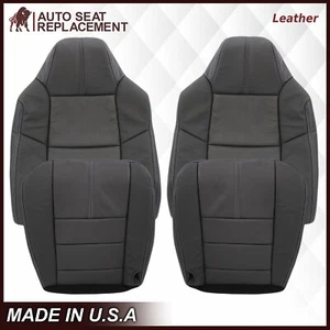 2008 2009 2010 Ford F250 F350 Lariat Leather Replacement Seat Cover in Black - Picture 1 of 21