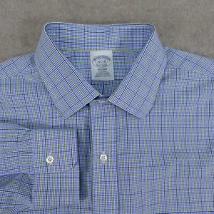 Brooks Brothers Regent Shirt Mens 16 1/2 - 32 Blue Button Up Long Sleeve Supima - Picture 1 of 15