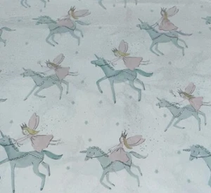 Pottery Barn Kids Standard Pillowcase & Full Flat Sheet Princess Ellie Unicorn - Picture 1 of 13
