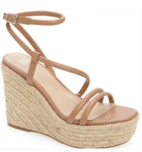 BP Cohan Espadrille Platform Wedge Strappy Tan Sandal 10 New - Picture 1 of 5