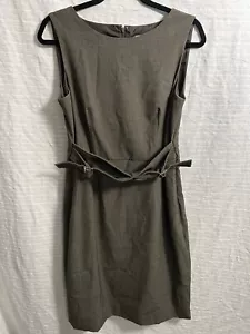 Calvin Klein grauer Gürtel ärmellose Hülle Kleid Geschäft Büro Arbeit 14P - Bild 1 von 6