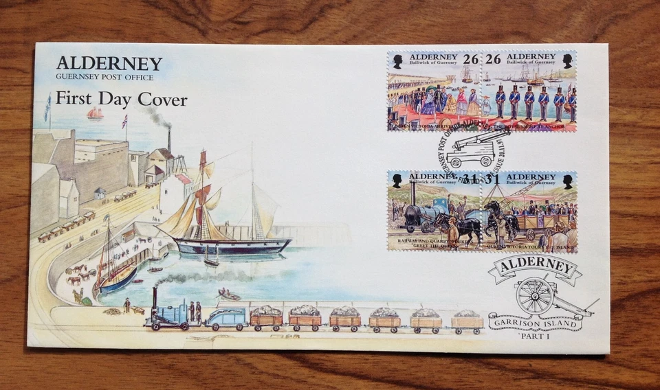 GB - ALDERNEY 1997  Garrison Island   First Day Cover Unaddressed. Free UK P&P - Image 1 of 3