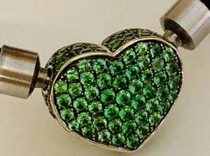 Alan Friedman 18K White Gold Tsavorite Heart Interchangeable Vario Clasp  - Picture 1 of 2
