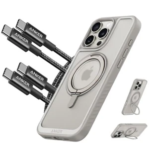Anker Coque Magnétique Support Anneau 360° + 2x Câble USB C 6ft 60W pour iPhone 16 Pro Max - Photo 1 sur 13