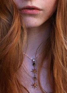 Collar Colgante Alp Sagnak Oro Rosa 14K Naranja Marrón Diamantes - Imagen 1 de 8