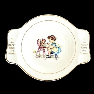 Vintage Child Dish My Own Plate Fork and Spoon 40s 50s - Picture 1 of 11
