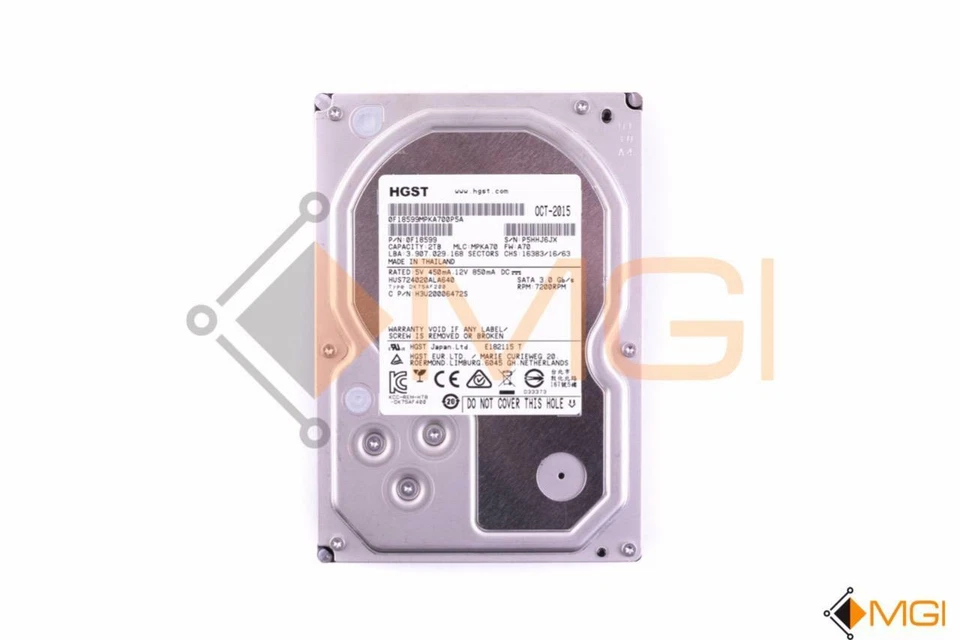 HGST ULTRASTAR 2TB 7.2K RPM SATA 674MB CACHE 3.5" HDD // HUS724020ALA640 - Image 1 of 1