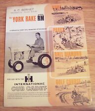 Old Sales Flyer on the York Rake Model RM for Internation Harvester Cub Cadet