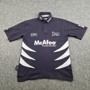 Oferta Camisa de Rugby Tiburones Para Hombres Pequeña Azul Algodón Traders Jersey Top 2006 Vinatge - Imagen 1 de 10